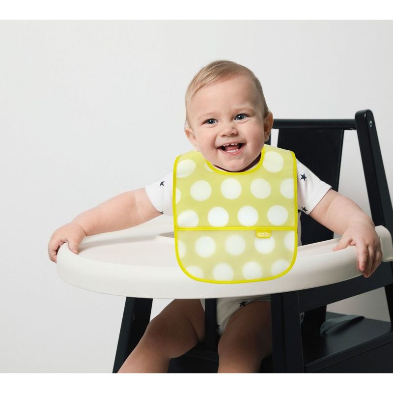 Jucarii, Copii si Bebe - Hrana si alaptare - Biberoane, suzete si accesorii hranire - Articole hranire bebelusi - Baveta cu 2 fete si buzunar , BabyJem, 24x35 cm (Culoare: Galben) - Infinity.ro