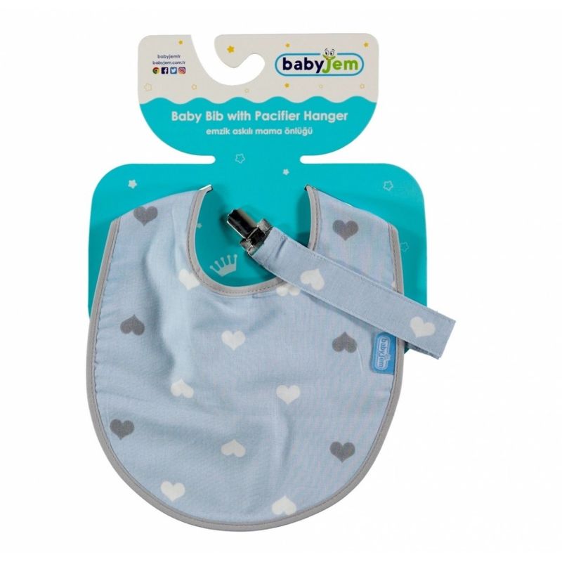 Jucarii, Copii si Bebe - Hrana si alaptare - Biberoane, suzete si accesorii hranire - Articole hranire bebelusi - Baveta cu suport pentru suzeta BabyJem (Culoare: Roz) - Infinity.ro