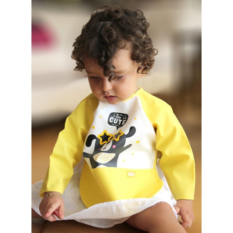 Jucarii, Copii si Bebe - Hrana si alaptare - Biberoane, suzete si accesorii hranire - Articole hranire bebelusi - Baveta cu maneci si buzunar BabyJem Polly Bib (Culoare: Verde) - Infinity.ro