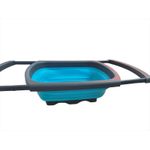 Casa si Gradina - Bucatarie si vesela - Ustensile bucatarie - Site bucatarie, strecuratori si accesorii - Strecuratoare pliabila din silicon cu manere extensibile Gri  Turcoaz - Infinity.ro