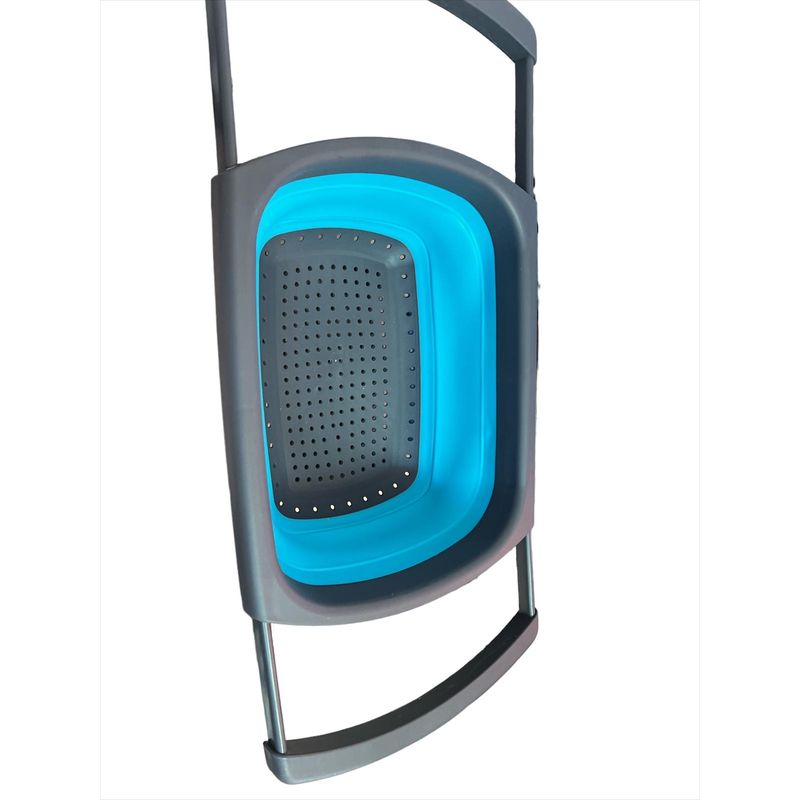 Casa si Gradina - Bucatarie si vesela - Ustensile bucatarie - Site bucatarie, strecuratori si accesorii - Strecuratoare pliabila din silicon cu manere extensibile Gri  Turcoaz - Infinity.ro