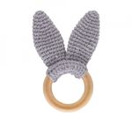 Jucarii, Copii si Bebe - Jucarii si jocuri - Jucarii bebelusi - Jucarii pentru dentitie - Jucarie dentitie din bumbac cu inel din lemn BabyJem Amigurumi (Culoare: Galben) - Infinity.ro