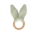 Jucarii, Copii si Bebe - Jucarii si jocuri - Jucarii bebelusi - Jucarii pentru dentitie - Jucarie dentitie din bumbac cu inel din lemn BabyJem Amigurumi (Culoare: Roz) - Infinity.ro