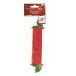 Casa si Gradina - Decoratiuni - Decoratiuni de sezon - Set inele servetel craciun, frunze vasc, rosu, verde, 10 bucati, hartie - Infinity.ro