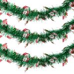 Casa si Gradina - Decoratiuni - Decoratiuni de sezon - Beteala decorativa craciun, model mos craciun, lungime 3m, latime 10cm, multicolor - Infinity.ro