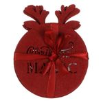 Casa si Gradina - Decoratiuni - Decoratiuni de sezon - Set suporturi pahare, christmas magic, model ren, bordo, 12 cm, 4 bucati - Infinity.ro
