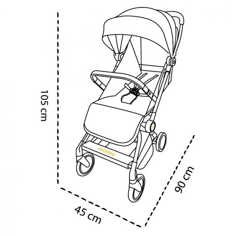 Jucarii, Copii si Bebe - Carucioare si articole de transport - Carucioare - Carucioare 2 in 1 - Carucior sport pliabil Skiddou Espoo+ Normandic Dream, ultracompact pentru calatorii, Gri - Infinity.ro