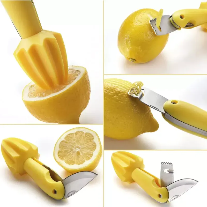 Casa si Gradina - Bucatarie si vesela - Ustensile bucatarie - Prese si storcatoare manuale - Storcator de lamaie multifunctional 4 in 1, razatoare - Infinity.ro