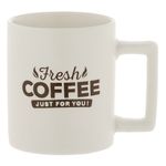 Casa si Gradina - Bucatarie si vesela - Cani si pahare - Cani si cesti - Set cani ceramice, model "fresh coffe just for you", alb si negru, capacitate 310ml, 2 bucati - Infinity.ro