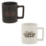 Casa si Gradina - Bucatarie si vesela - Cani si pahare - Cani si cesti - Set cani ceramice, model "fresh coffe just for you", alb si negru, capacitate 310ml, 2 bucati - Infinity.ro