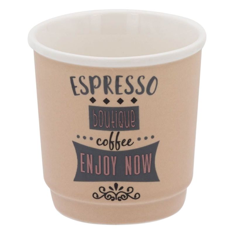 Casa si Gradina - Bucatarie si vesela - Cani si pahare - Cani si cesti - Set cani espresso, new bone, capacitate 90 ml, multicolor - Infinity.ro