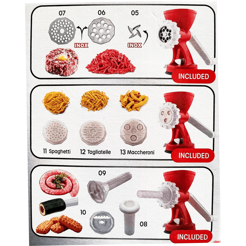 Casa si Gradina - Bucatarie si vesela - Ustensile bucatarie - Masini de tocat manuale - Masina de tocat carne, biscuiti si aparat de facut paste Rigamonti Mincy - Infinity.ro