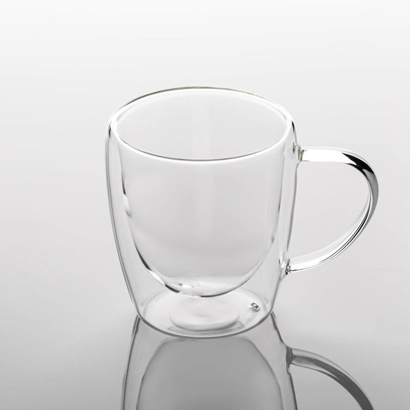 Casa si Gradina - Bucatarie si vesela - Cani si pahare - Cani si cesti - Cana sticla doublewall, transparenta, capacitate 0,25l, potrivita pentru microunde - Infinity.ro
