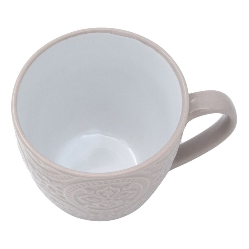 Casa si Gradina - Bucatarie si vesela - Cani si pahare - Cani si cesti - Cana ceramica mandala, bej si gri, capacitate 265 ml, potrivita pentru masina de spalat vase si cuptorul cu microunde - Infinity.ro