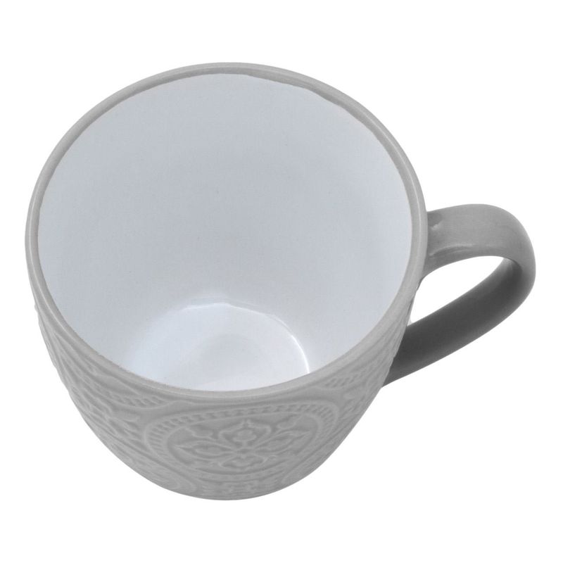 Casa si Gradina - Bucatarie si vesela - Cani si pahare - Cani si cesti - Cana ceramica mandala, bej si gri, capacitate 265 ml, potrivita pentru masina de spalat vase si cuptorul cu microunde - Infinity.ro