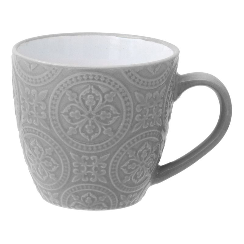 Casa si Gradina - Bucatarie si vesela - Cani si pahare - Cani si cesti - Cana ceramica mandala, bej si gri, capacitate 265 ml, potrivita pentru masina de spalat vase si cuptorul cu microunde - Infinity.ro