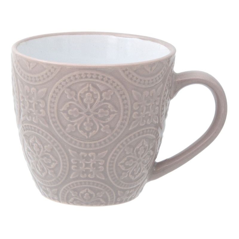 Casa si Gradina - Bucatarie si vesela - Cani si pahare - Cani si cesti - Cana ceramica mandala, bej si gri, capacitate 265 ml, potrivita pentru masina de spalat vase si cuptorul cu microunde - Infinity.ro