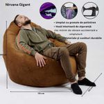 Casa si Gradina - Mobilier - Scaune si fotolii - Fotolii - Fotoliu Nirvana Gigant, material piele ecologica, Gri - Infinity.ro