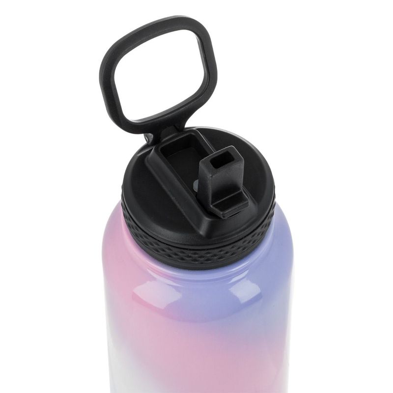 Casa si Gradina - Bucatarie si vesela - Accesorii bar - Termosuri si Cani termos - Termos inoxidabil, model degrade, roz lila, capacitate 1l, cu pai - Infinity.ro