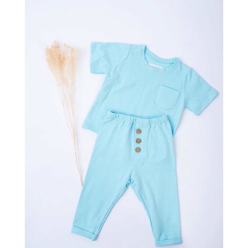 Fashion, accesorii si bijuterii - Copii - Imbracaminte copii - Treninguri si compleuri copii - Set din jersey cu pantaloni lungi si tricou cu maneca lunga 80 cm 9-12 luni - Infinity.ro