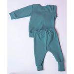 Fashion, accesorii si bijuterii - Copii - Imbracaminte copii - Treninguri si compleuri copii - Compleu din jersey reiat verde turcuaz inchis cu pantaloni si bluza cu maneca lunga 80 cm 9-12 luni - Infinity.ro