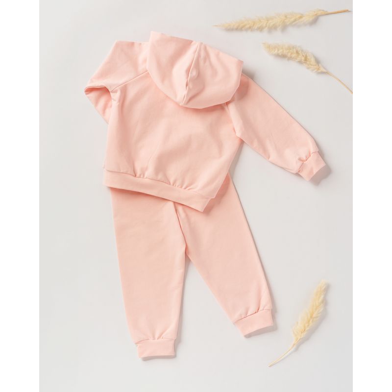 Fashion, accesorii si bijuterii - Copii - Imbracaminte copii - Treninguri si compleuri copii - Set cu hanorac si pantaloni sport din bumbac roz 98 cm 2-3 ani - Infinity.ro