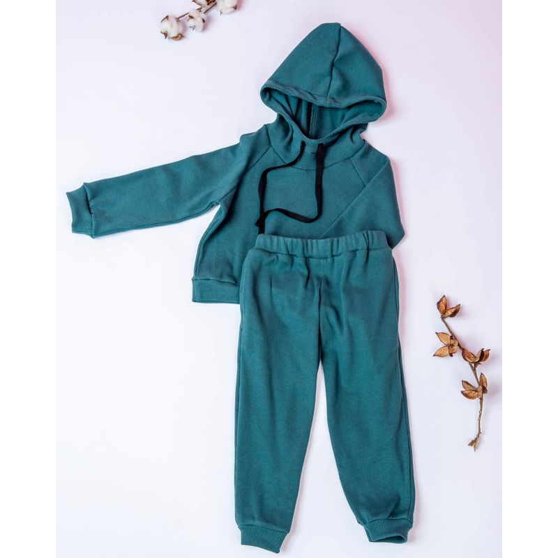 Fashion, accesorii si bijuterii - Copii - Imbracaminte copii - Treninguri si compleuri copii - Trening din bumbac reiat cu pantaloni lejeri si hanorac cu gluga 110 cm 5 ani - Infinity.ro