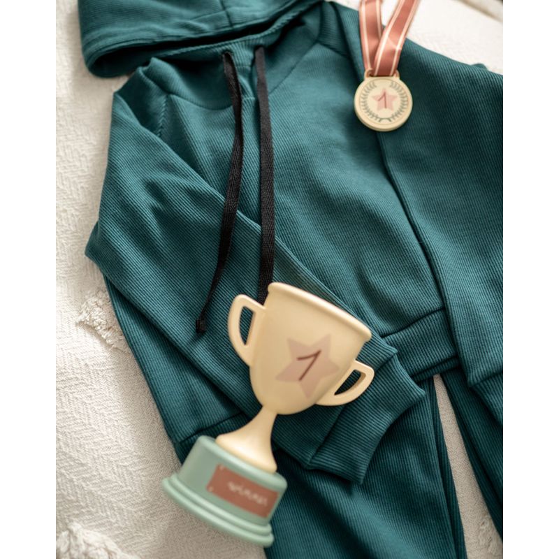Fashion, accesorii si bijuterii - Copii - Imbracaminte copii - Treninguri si compleuri copii - Trening din bumbac reiat cu pantaloni lejeri si hanorac cu gluga 110 cm 5 ani - Infinity.ro
