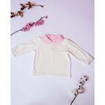 Fashion, accesorii si bijuterii - Copii - Imbracaminte copii - Bluze si camasi copii - Bluza din jersey de bumbac cu guler roz  din bumbac dantelat 86 cm 12-18 luni - Infinity.ro