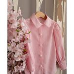 Fashion, accesorii si bijuterii - Copii - Imbracaminte copii - Bluze si camasi copii - Camasa cu imprimeu in dungi alb cu roz 110 cm 5 ani - Infinity.ro