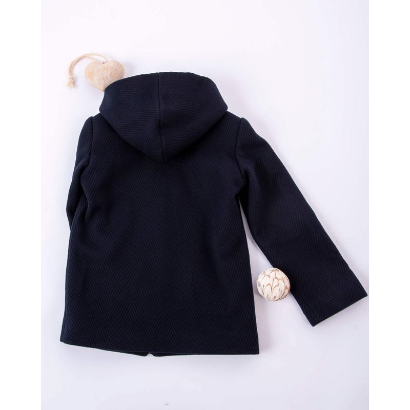 Fashion, accesorii si bijuterii - Copii - Imbracaminte copii - Jachete si geci copii - Jacheta cu gluga din stofa de lana texturata 110 cm 5 ani - Infinity.ro