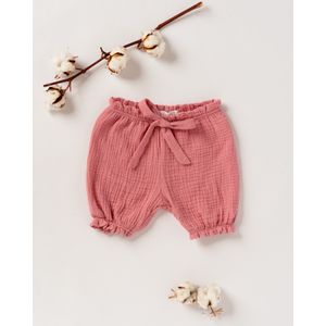 Pantaloni scurti, bufanti, din muselina roz 68 cm 3-6 luni