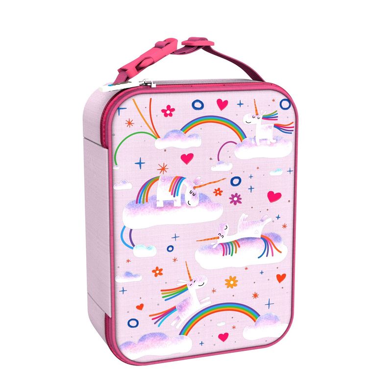 Casa si Gradina - Bucatarie si vesela - Organizare si depozitare bucatarie - Cutii alimentare - Geanta termoizolanta pentru pranz, 26,5 x 19,5 cm, Unicorn Rainbows - Ion8 - Infinity.ro