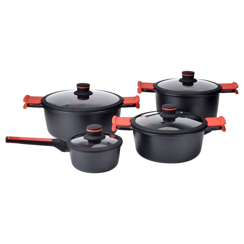 Casa si Gradina - Bucatarie si vesela - Vase pentru gatit - Oale si cratite - Set oale aluminiu, 8 piese "Noble" - Zokura - Infinity.ro