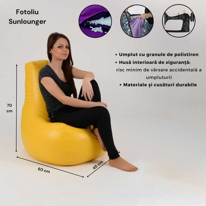 Casa si Gradina - Mobilier - Scaune si fotolii - Fotolii - Fotoliu tip Fotoliu Sunlounger, material piele ecologica, Rosu - Infinity.ro