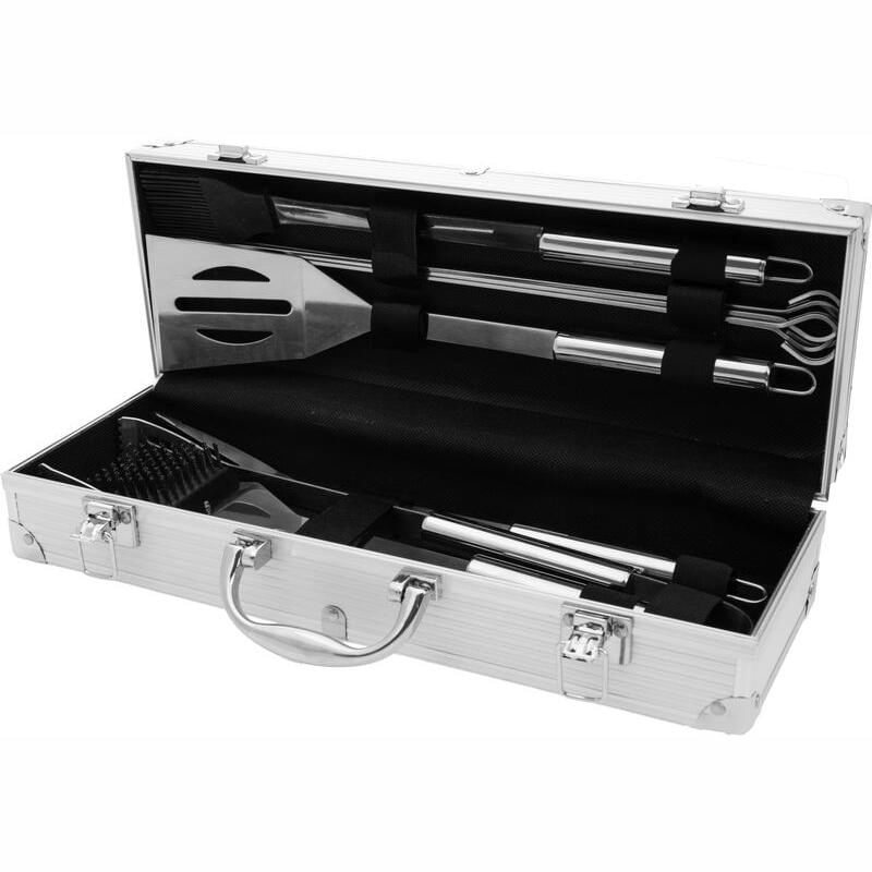 Casa si Gradina - Gradina si terasa - Gratare si accesorii - Accesorii gratare - Ustensile pentru barbecue, grill, gratar, inox, cu geanta tip servieta, set 12 piese, Strend Pro Grill - Infinity.ro