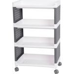 Casa si Gradina - Mobilier - Comode si corpuri - Comode - Comoda/raft plastic, MagicHome, pe roti, 4 polite, gri si alb, max 25 kg, 49x29x75.5 cm - Infinity.ro