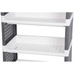 Casa si Gradina - Mobilier - Comode si corpuri - Comode - Comoda/raft plastic, MagicHome, pe roti, 4 polite, gri si alb, max 25 kg, 49x29x75.5 cm - Infinity.ro