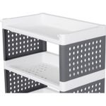 Casa si Gradina - Mobilier - Comode si corpuri - Comode - Comoda/raft plastic, MagicHome, pe roti, 4 polite, gri si alb, max 25 kg, 49x29x75.5 cm - Infinity.ro