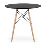 Casa si Gradina - Mobilier - Mese si birouri - Mese bucatarie si dining - Masa stil scandinav, Artool, rotund, MDF si lemn, negru, natur, 80x72 cm - Infinity.ro