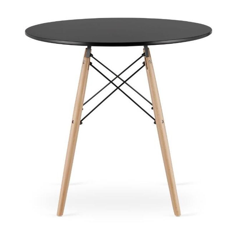 Casa si Gradina - Mobilier - Mese si birouri - Mese bucatarie si dining - Masa stil scandinav, Artool, rotund, MDF si lemn, negru, natur, 80x72 cm - Infinity.ro