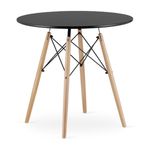 Casa si Gradina - Mobilier - Mese si birouri - Mese bucatarie si dining - Masa stil scandinav, Artool, rotund, MDF si lemn, negru, natur, 80x72 cm - Infinity.ro