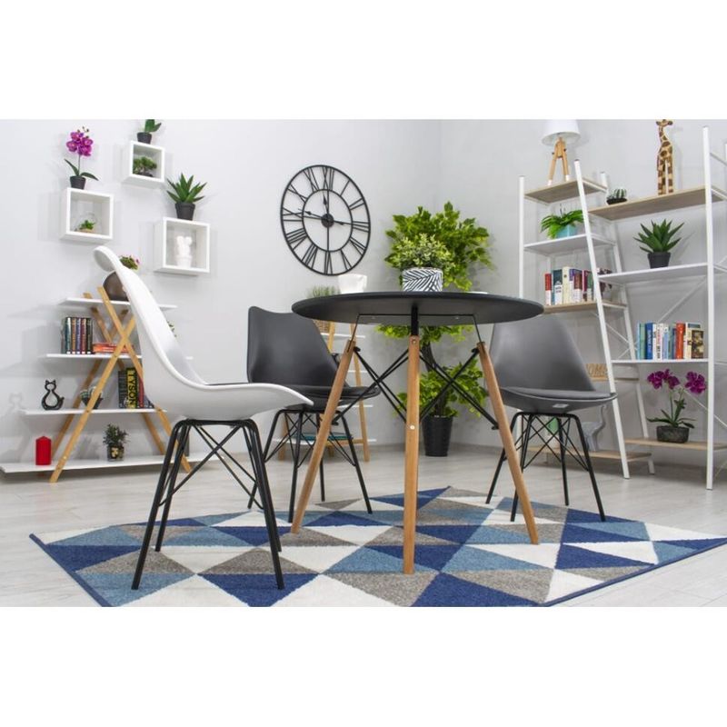 Casa si Gradina - Mobilier - Mese si birouri - Mese bucatarie si dining - Masa stil scandinav, Artool, rotund, MDF si lemn, negru, natur, 80x72 cm - Infinity.ro