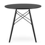 Casa si Gradina - Mobilier - Mese si birouri - Mese bucatarie si dining - Masa stil scandinav, Artool, rotund, MDF si lemn, negru, 80x72 cm - Infinity.ro