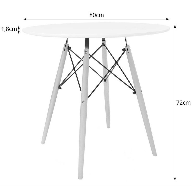 Casa si Gradina - Mobilier - Mese si birouri - Mese bucatarie si dining - Masa stil scandinav, Artool, rotund, MDF si lemn, negru, 80x72 cm - Infinity.ro