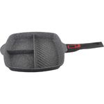 Casa si Gradina - Bucatarie si vesela - Vase pentru gatit - Tigai si seturi - Tigaie grill 3in1 Zilan ZLN-3352, 28 cm, Material aluminiu, Interior granit, Maner detasabil, Compatibil inductie - Infinity.ro