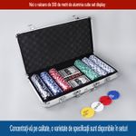 Jucarii, Copii si Bebe - Jucarii si jocuri - Jocuri si puzzle - Jocuri de societate - Set Joc de Poker cu 300 Jetoane si zaruri, Arvada All-In Chips Valiza Aluminiu, dimensiununi cipsuri 4x3.3 mm, - Infinity.ro