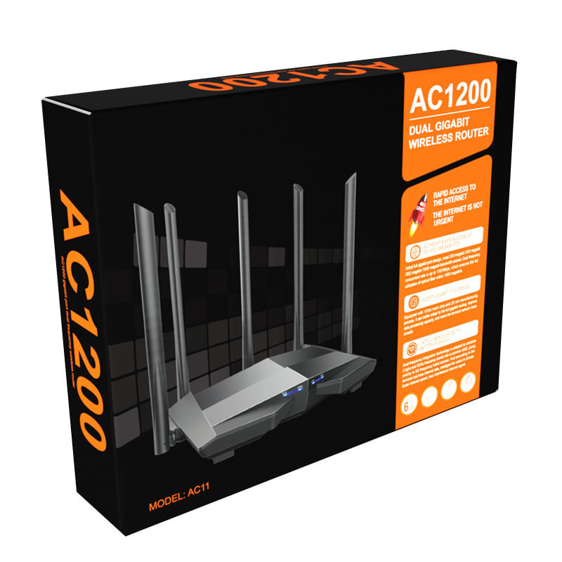 PC, gaming si accesorii - Retelistica - Wireless - Routere Wireless - Router Tenda AC7 1200 Mgb/s , Gaming si UHD streaming ,5 antene 5G , wireless puternic , dual-band, negru - Infinity.ro