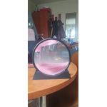 Casa si Gradina - Decoratiuni - Obiecte decorative - Accesorii decorative - Decoratiune casa, birou tip clepsidra, sticla/nisip 3D, 18X19.5 cm, roz/negru - Infinity.ro