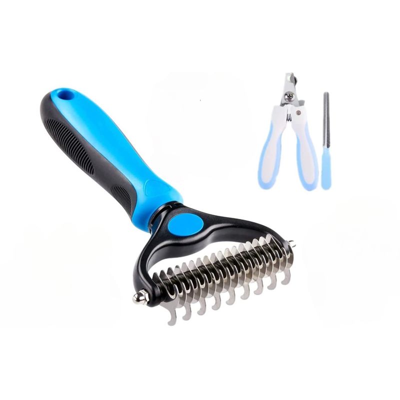 Petshop - Ingrijire si Igiena - Produse uz extern - Perii si manusi - Set ingrijire animale de companie OnePet marime L 9 dinti, compus din pieptene descalcitor, cleste, pila - Infinity.ro